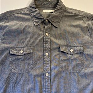 Sedona men’s large chambray Casual Button-Down Shirt workwear casual‎ cotton